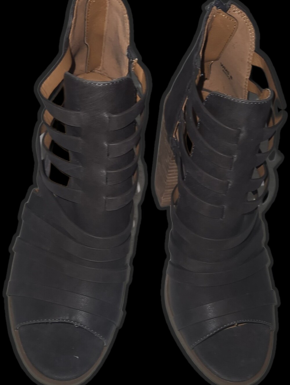Report Olive Strappy Ankle Boots Size 8